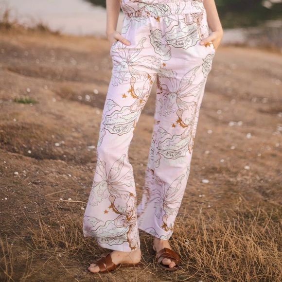 Las Surenas Amor Collection Linen Blend Pants Coastal 18 - Picture 4 of 8